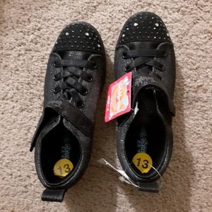 Size 13 Girls black sparkly sneakers